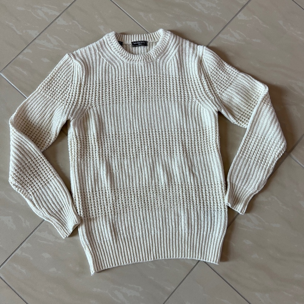 #2734 Saks Fifth Avenue Modern Men's Ivory Sweater size M